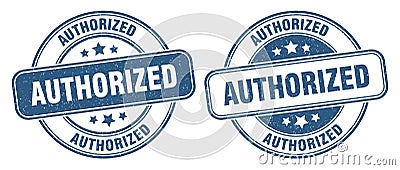 Authorized stamp. authorized label. round grunge sign Vector Illustration