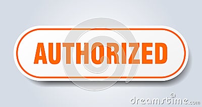 authorized sticker. Vector Illustration