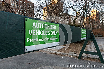 Authorized Vehicles Only Stock Photo