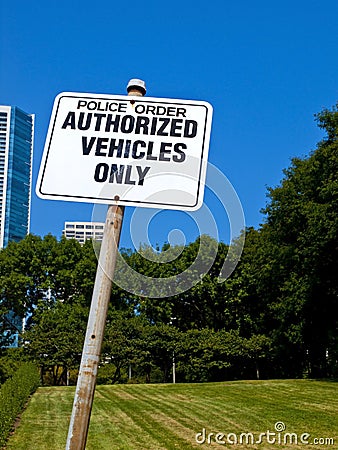 Authorized Vehicles Only Sign Stock Photo