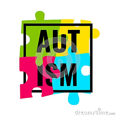 Autism awareness frame poster Vector Illustration