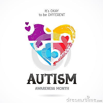 Autism Awareness Month. Puzzle Vector Illustration