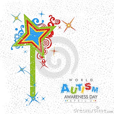 An Autism Awareness Poster Cartoon Illustration