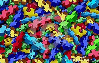 Autism Background And Autistic Abstract Symbol Cartoon Illustration