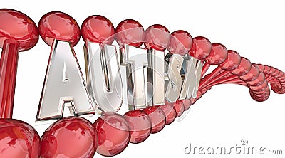 Autism DNA Genetic Cause Research Word Stock Photo