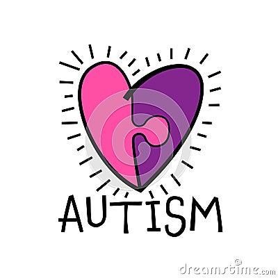 Autism logo in a bold whimsical style. Vector illustration. Vector Illustration