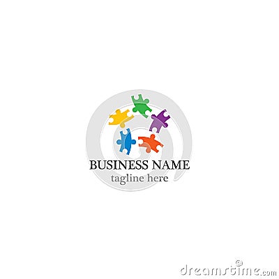 Autism logo template vector Cartoon Illustration