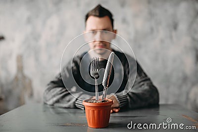 Alone autistic man, autism syndrome Stock Photo