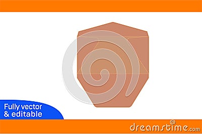 Regular Envelope die line template, 3D envelope and Editable easily resizeable 3D box Vector Illustration