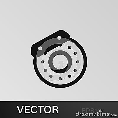Auto brake disc illustration icon on gray background Stock Photo