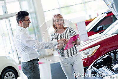 Auto business, car sale, consumerism and people concept Stock Photo