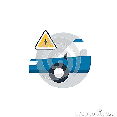 Auto car repair services, diagnostic concept, electrical failure Vector Illustration