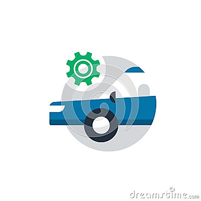 Auto car repair services, diagnostic concept, insurance policy, mechanic works Vector Illustration