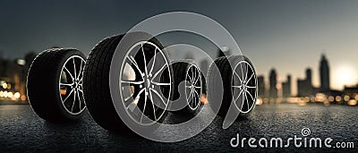 Auto - car tires - summer tires - winter tires Stock Photo