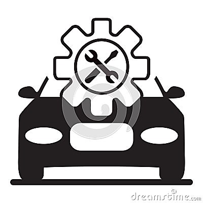 Auto Center - Car Repair Vector Illustration