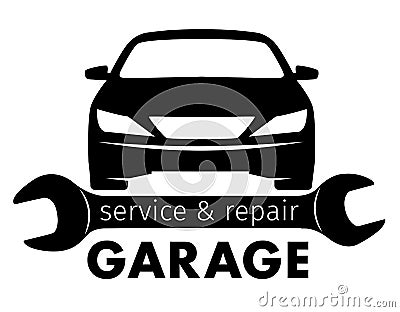 Auto center, garage service and repair logo, Vector Template. Vector Illustration