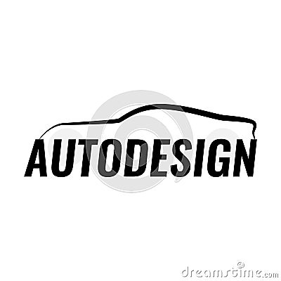 Auto Company Logo Design Concept with Sports Car Silhouette. Vector illustration. Vector Illustration