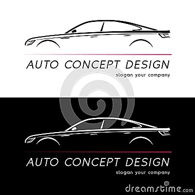 Auto concept design card. Vector Illustration