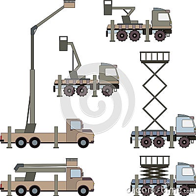 Auto crane. Vector Vector Illustration