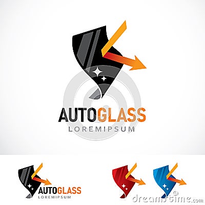 Auto Glass Logo Design Template Vector Illustration