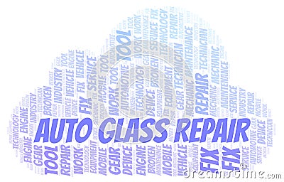 Auto Glass Repair word cloud Stock Photo