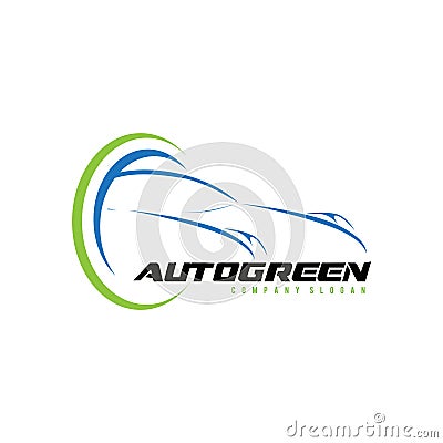 Auto green logo design for friendly fuel Vector Illustration