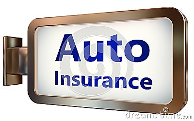 Auto Insurance on billboard background Stock Photo