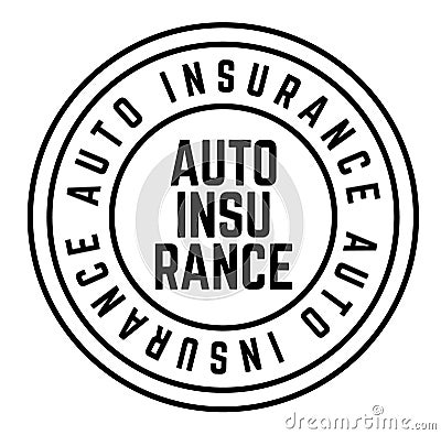 AUTO INSURANCE black stamp on white Vector Illustration