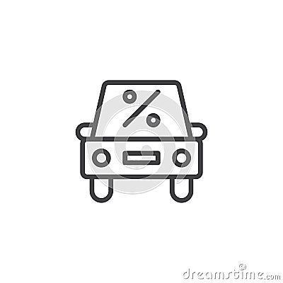 Auto loan outline icon Vector Illustration