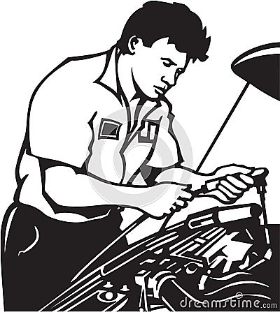 Auto Mechanic Vector Illustration