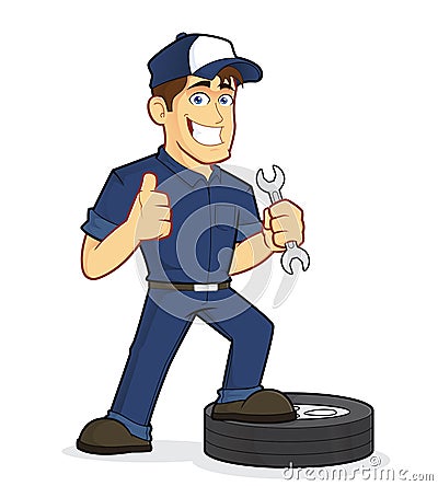 Auto Mechanic Vector Illustration