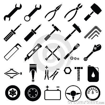 Auto Mechanic Tools set vector Vector Illustration