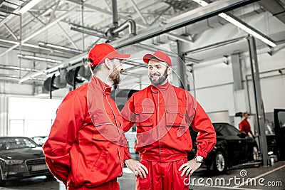 Auto mechanics at the car service Stock Photo