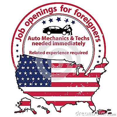 Auto Mechanics and Techs needed Vector Illustration