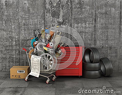 Auto parts store. Stock Photo