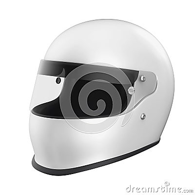 Auto Racing Helmet Isolated Stock Photo