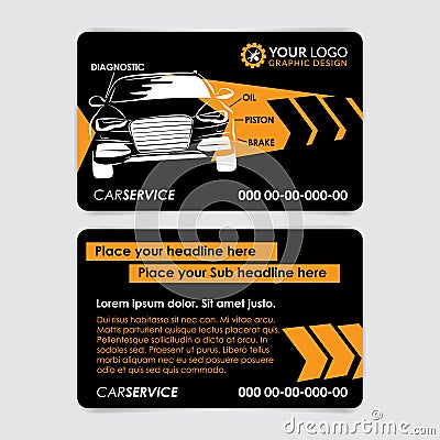 Auto repair business card template. Create your own business cards. Vector Illustration