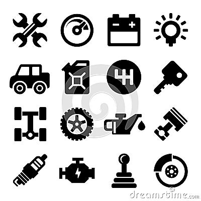 Auto Repair Service Icons Vector Illustration