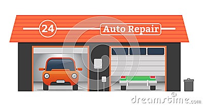 Auto repair vector garage concept Vector Illustration