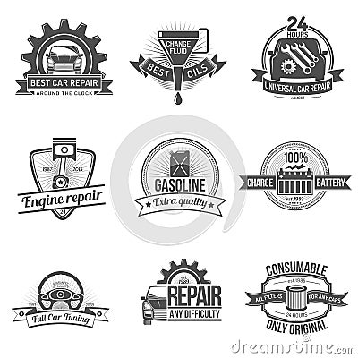 Auto Service Emblem Vector Illustration