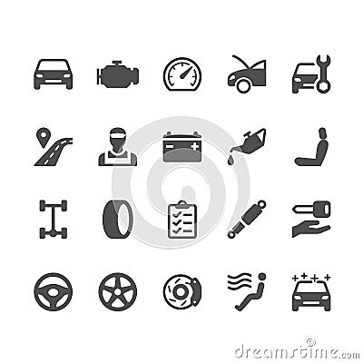Auto service glyph icons Vector Illustration