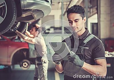 At the auto service Stock Photo