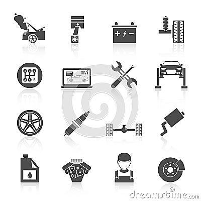 Auto Service Icons Vector Illustration