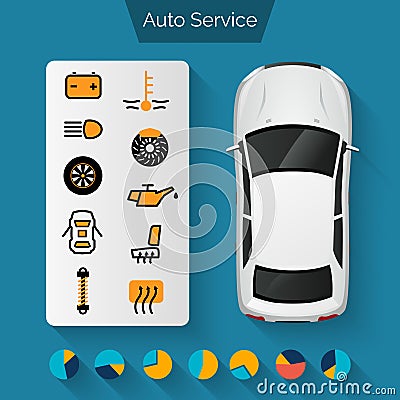 Auto Service Infographics Vector Illustration