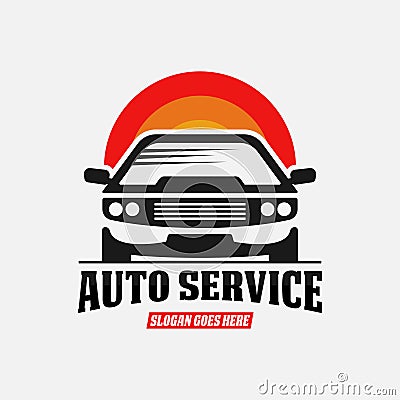 Auto service and repair car logo design vector, best for custom garage shop tuning premium vector Vector Illustration