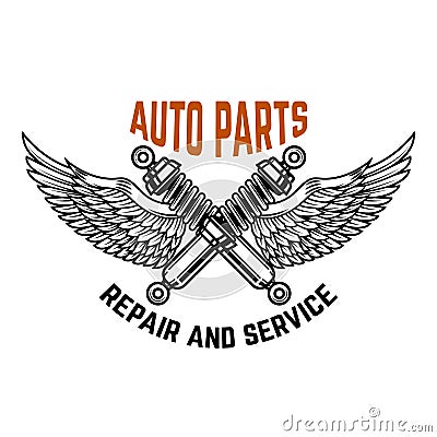 Auto service. Service station. Car repair. Design element for logo, label, emblem, sign. Vector Illustration