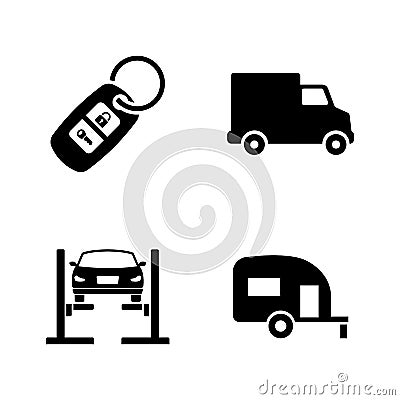 Auto. Simple Related Vector Icons Vector Illustration