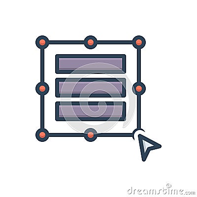 Color illustration icon for Auto Size, column and user Cartoon Illustration