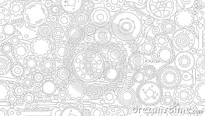 Auto spare parts and gears, seamless pattern for your design Vector Illustration