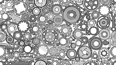 Auto spare parts and gears, seamless pattern for your design Vector Illustration